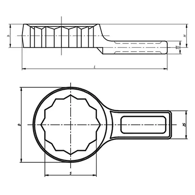 Ключ гаечный накидной односторонний КГНО 32 мм Ц15хр (КЗСМИ)
